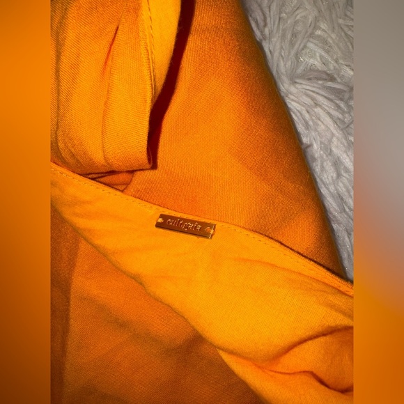 NEW CULT GAIA Kamila One Shoulder Linen Maxi Dress butter yellow Womens Sz M - Picture 4 of 6